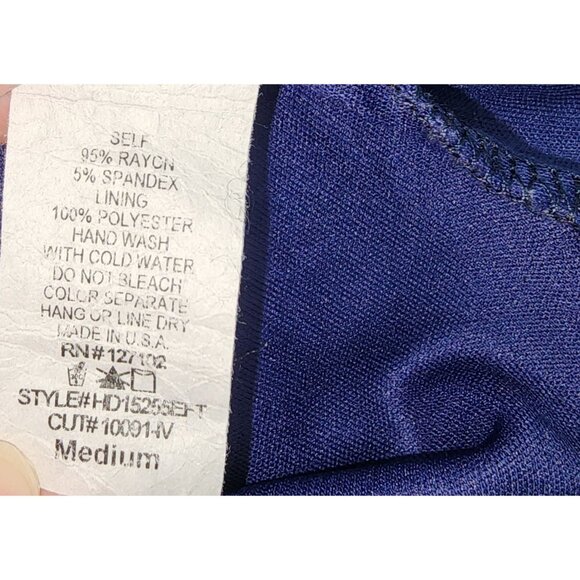 Women's Pink Owl Apparel Navy Peach Spaghetti Strap Maxi Dress Medium Flowy Long - Picture 5 of 5